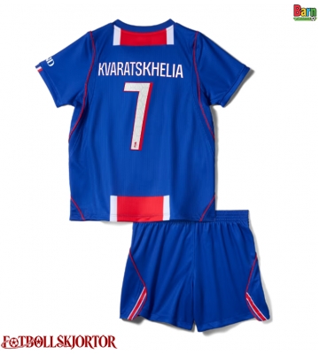 Paris Saint-Germain Khvicha Kvaratskhelia #7 Hemmakläder Barn 2026-27 Kortärmad (+ Korta byxor)